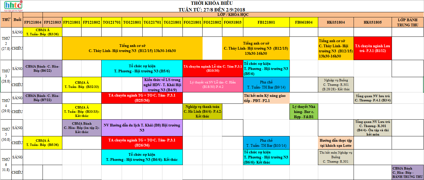 Thời khóa biểu tuần 35 từ 27/08/2018 đến 2/9/2018 35