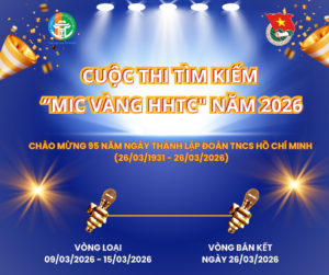 Cuộc thi tìm kiếm Mic Vàng HHTC 2026 Poster Cuoc thi Mic Vang 2026 Bai dang Facebook