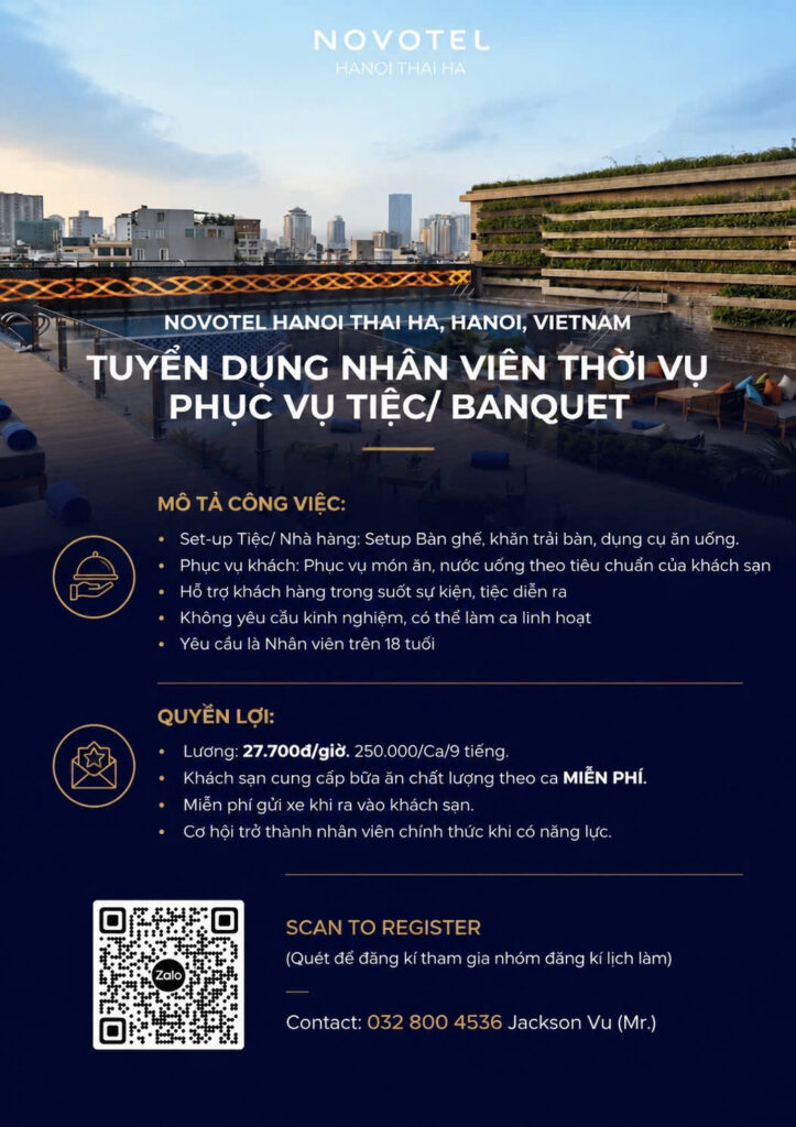 [Tuyển dụng] Novotel Hanoi Thái Hà - Casual Daily F&B (Banquet) 1784443899735 6889921551433268622 g878126413726129212 da301213e5275701e83765581d41a482
